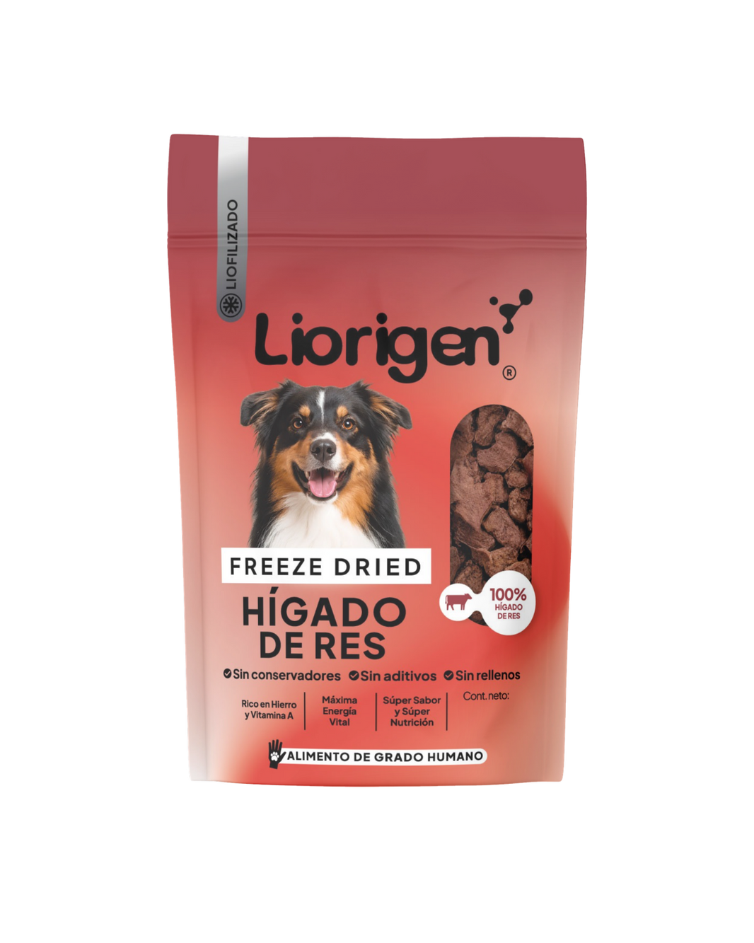 Hígado de res liofilizado · 80 g