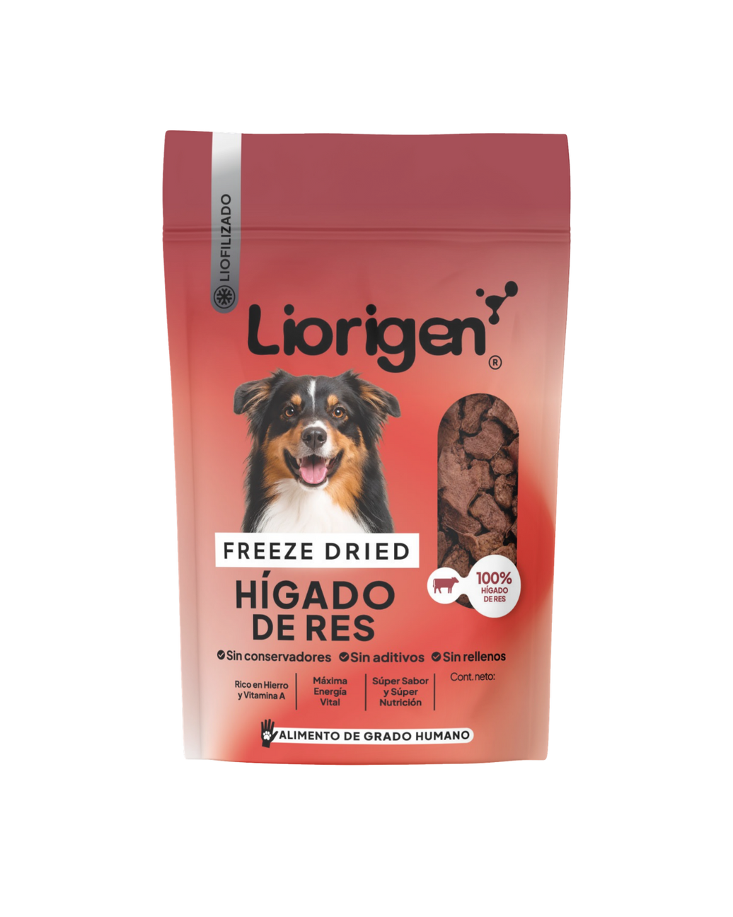 Hígado de res liofilizado · 80 g